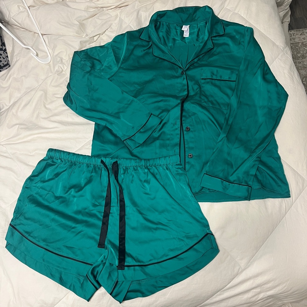 Target - Stars Above Emerald Satin Pajama set